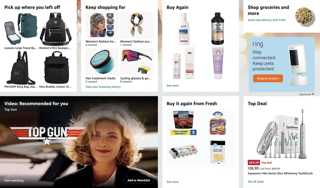 Amazon upselling and cross-selling examples